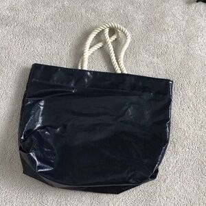 Joe Fresh Navy Tote with Cream Rope Handles